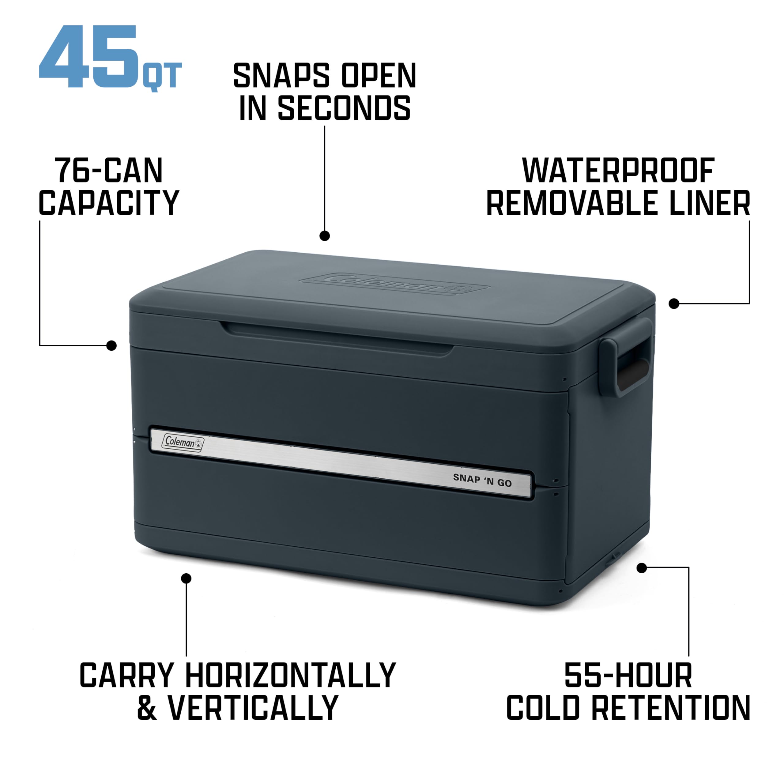 Coleman cooler folded in car trunk showing transportability benefit: travel convenience