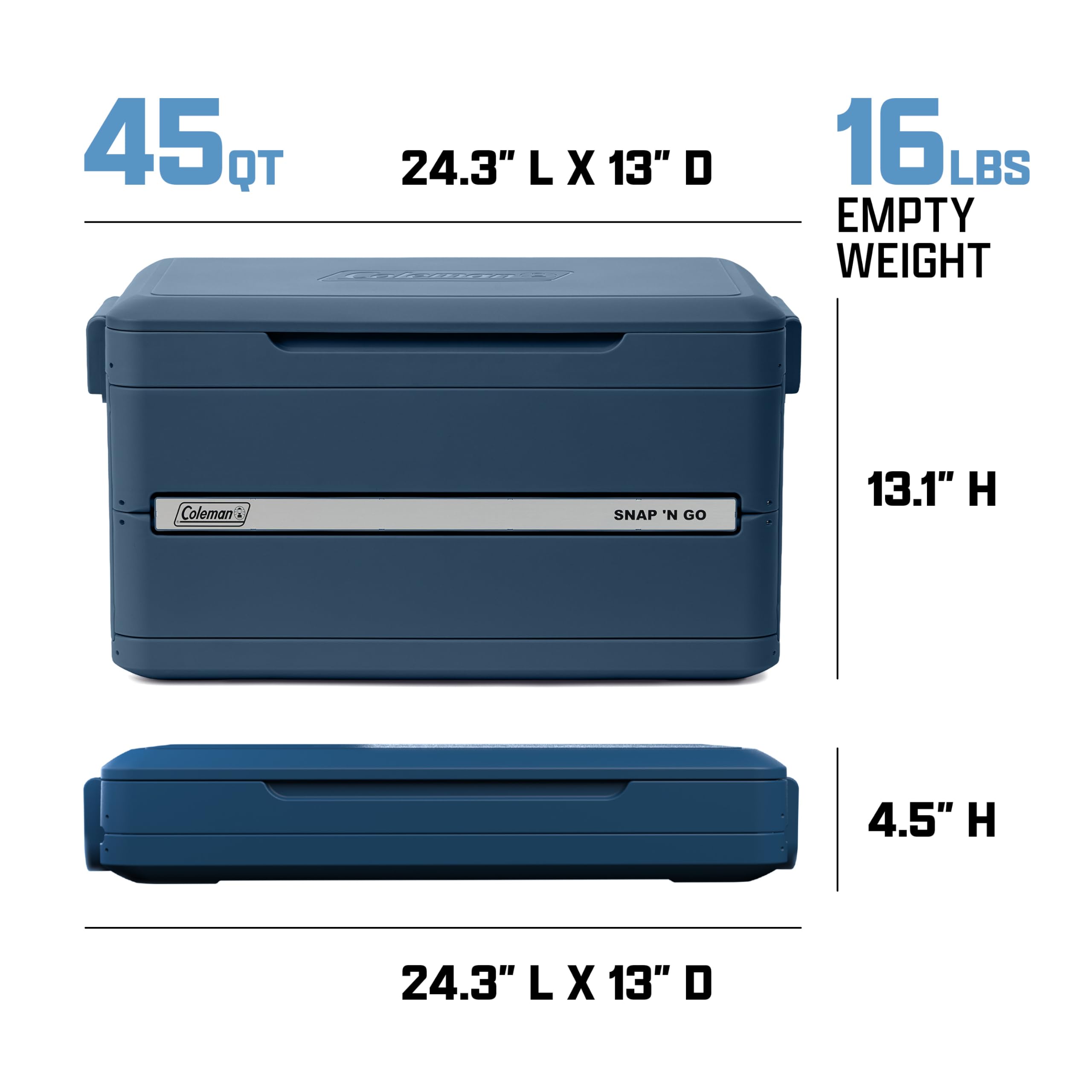 Coleman cooler stowed in car trunk, showing space-saving travel storage