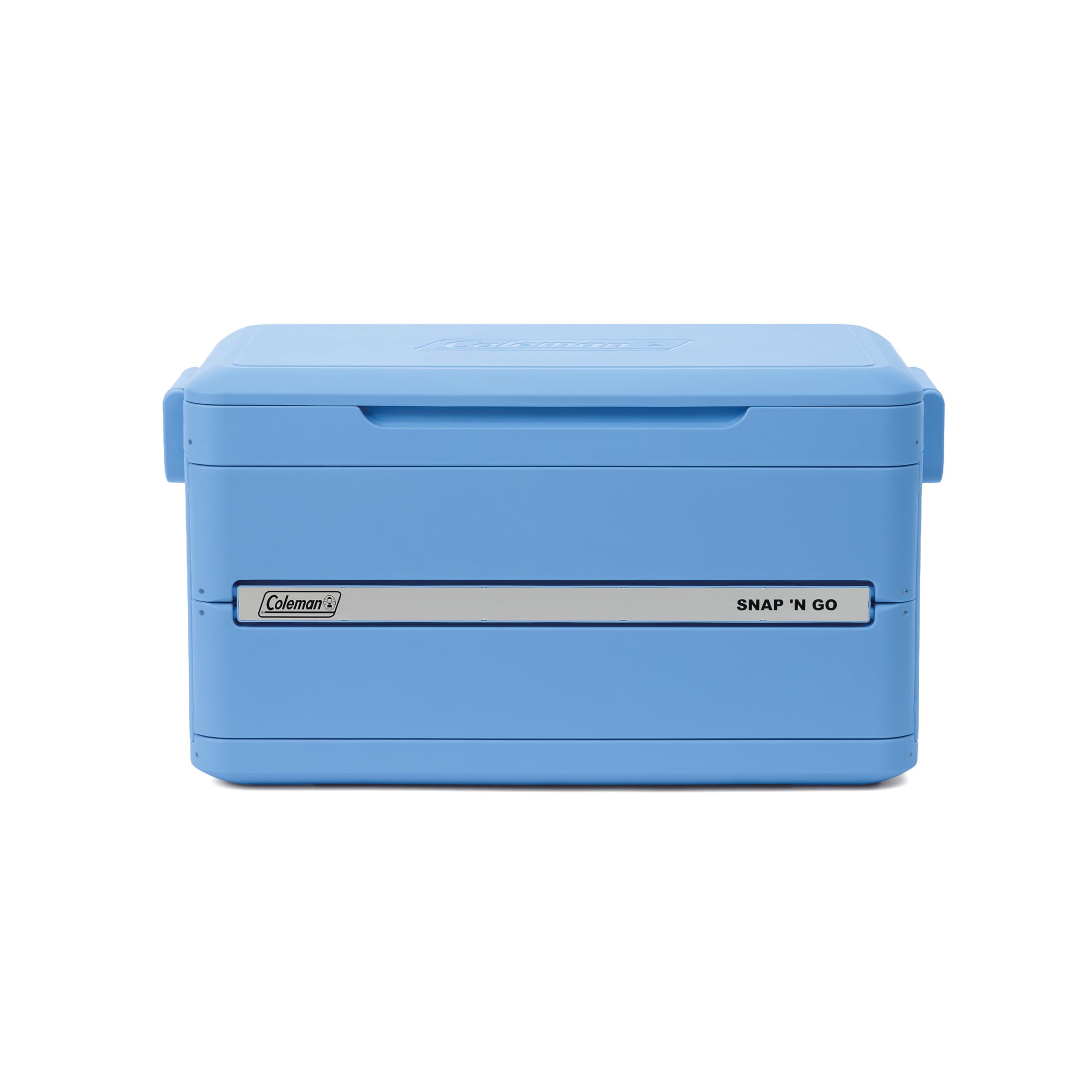 Coleman cooler open and filled demonstrating large 76-can capacity