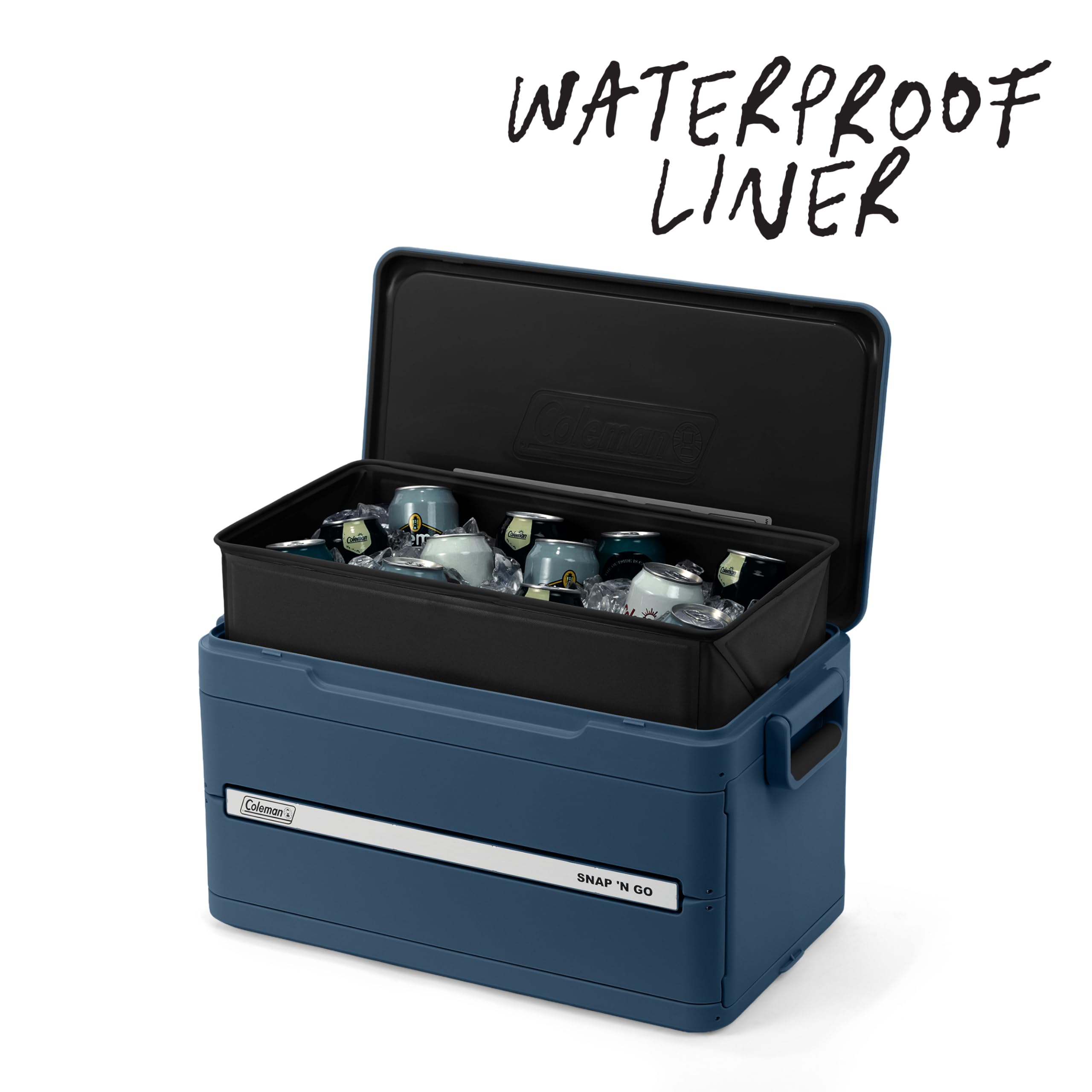 Coleman cooler supporting weight demonstration, showing sturdy load-bearing capability