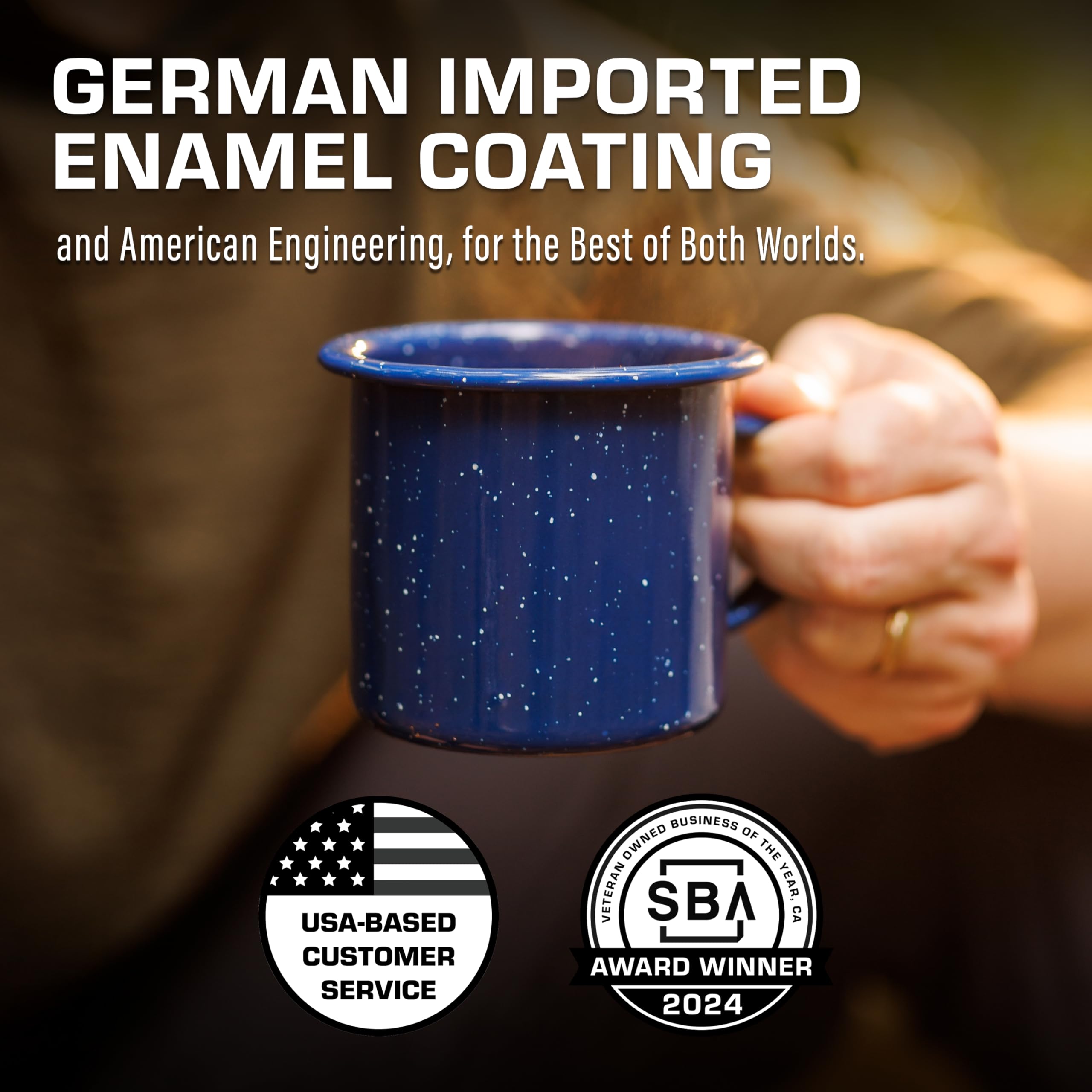 COLETTI German-import label detail showing quality enamel origin