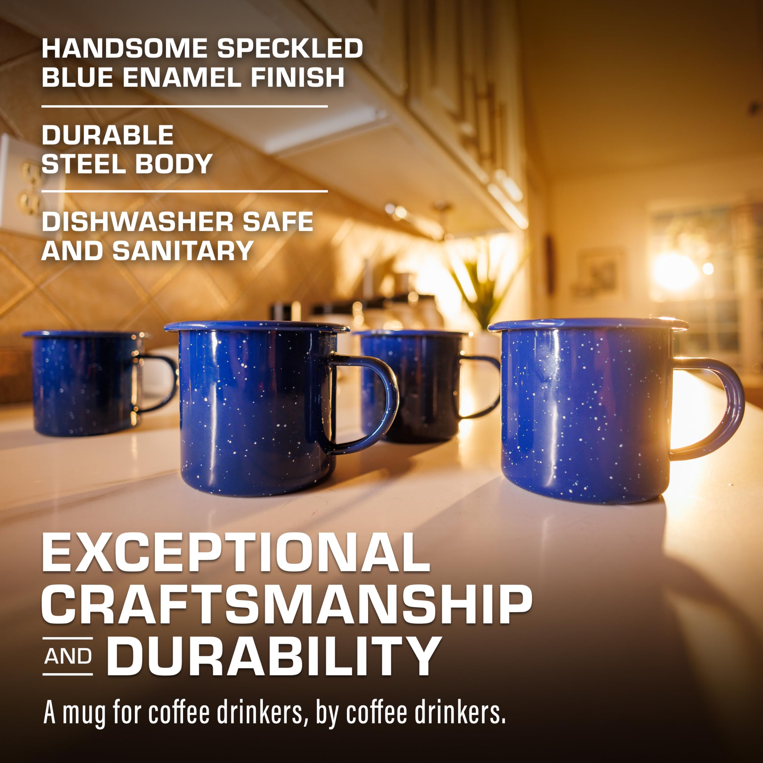 COLETTI mugs by campfire illustrating outdoor-ready durability