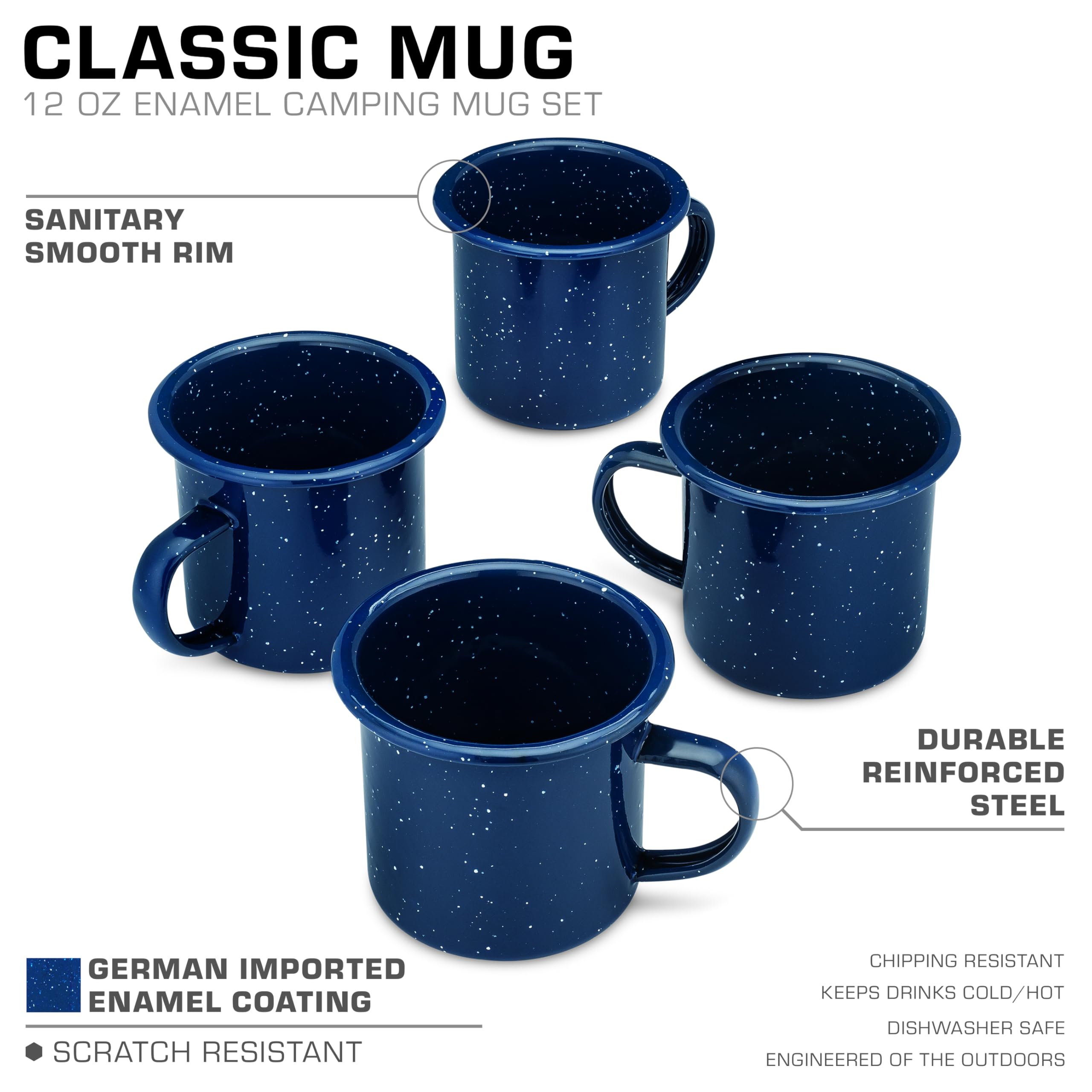 COLETTI stacked mugs for compact storage and space-saving benefit