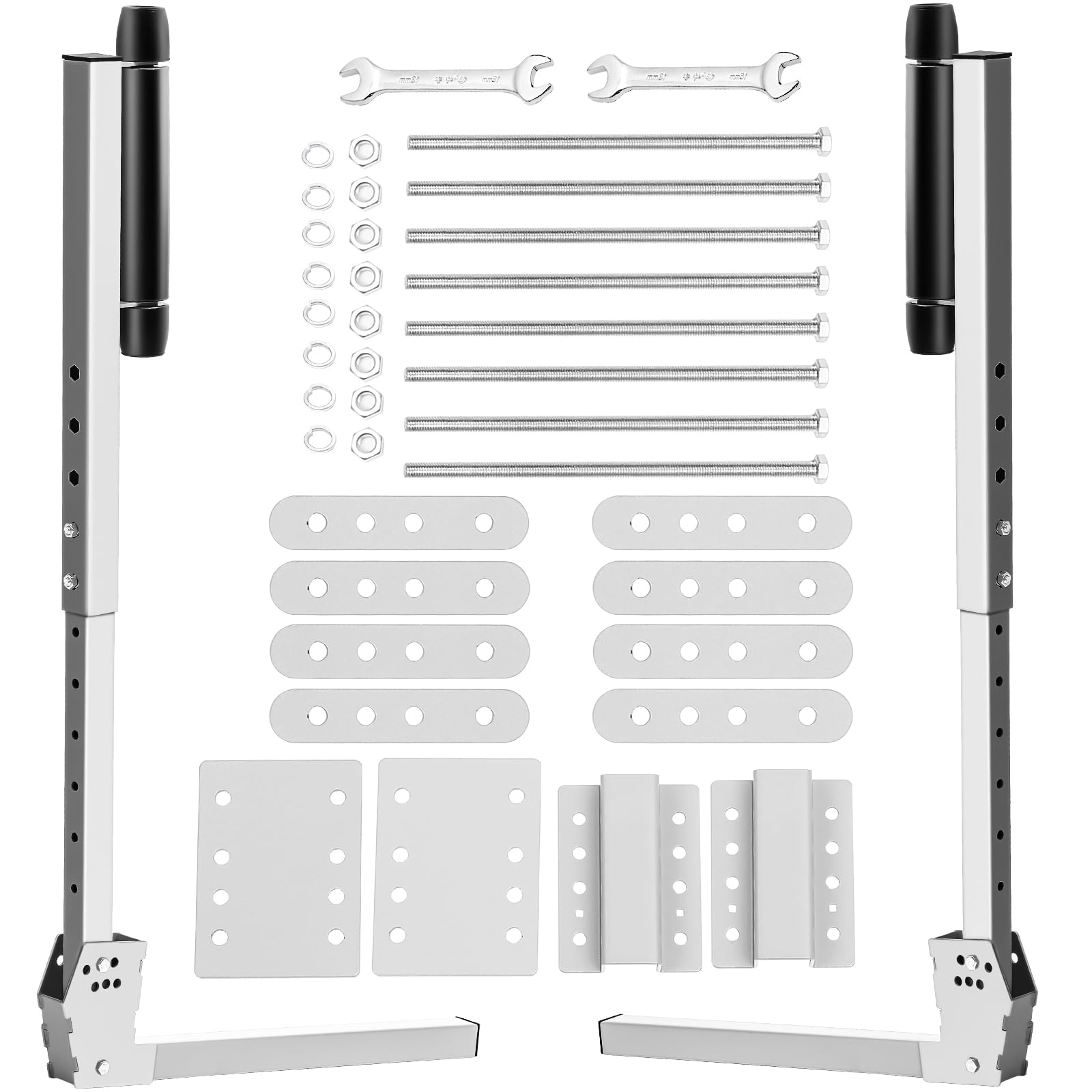 Colinktool front view of guide-ons showing symmetrical posts and rollers for easy centering