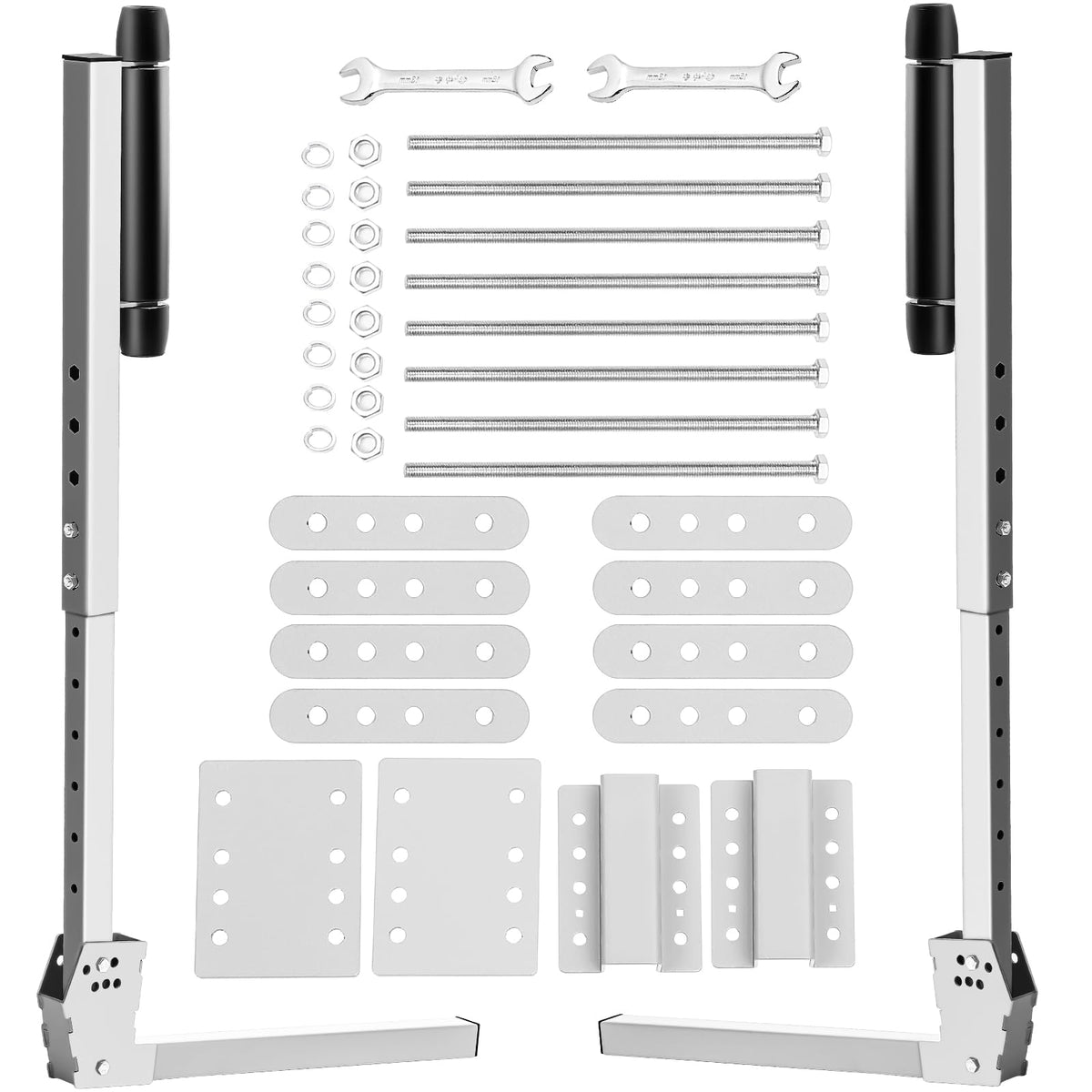 Colinktool front view of guide-ons showing symmetrical posts and rollers for easy centering