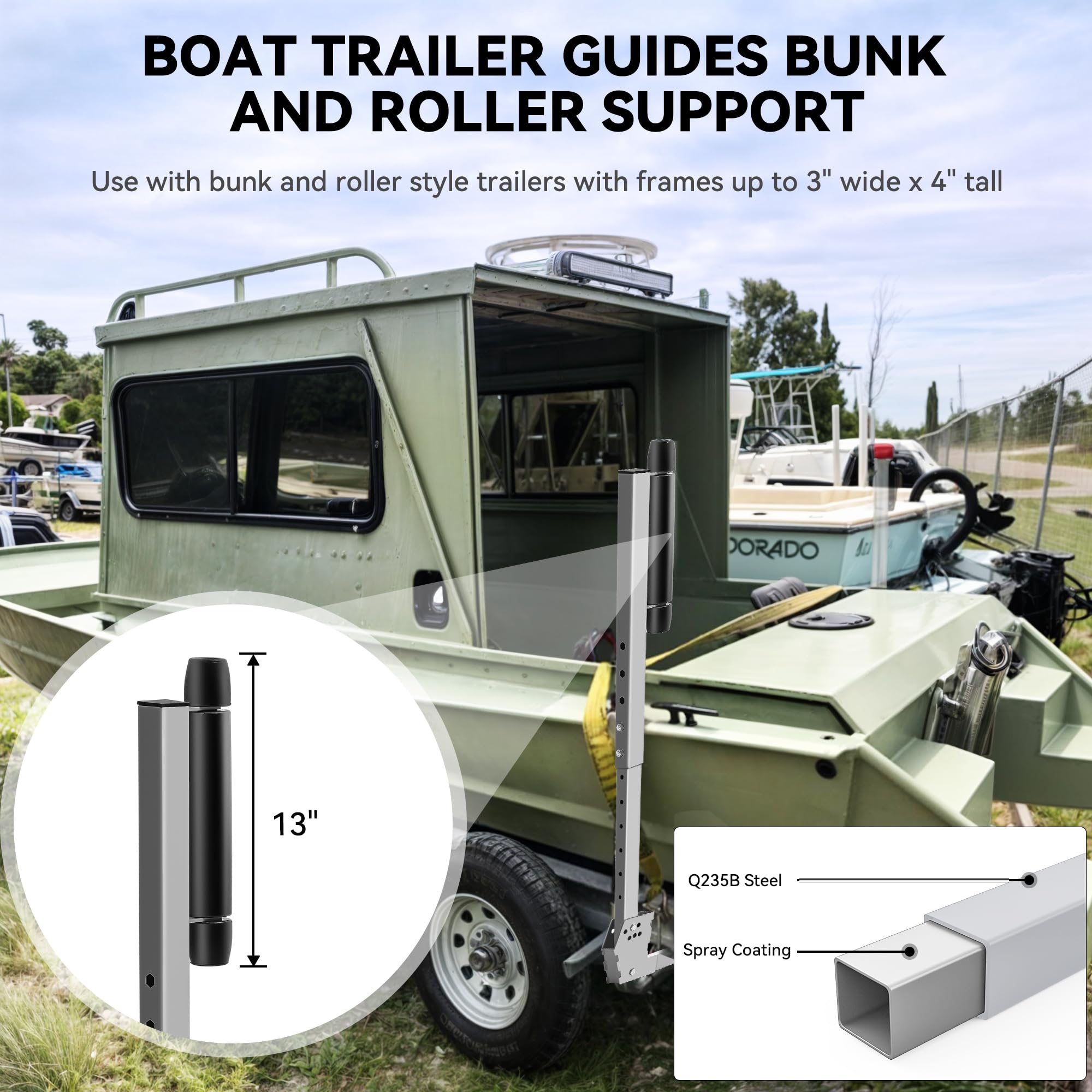 Colinktool guide-ons in use while launching a boat, improving alignment and safety