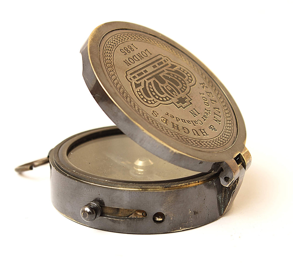 collectiblesBuy front view of brass compass showing readable dial and vintage appeal