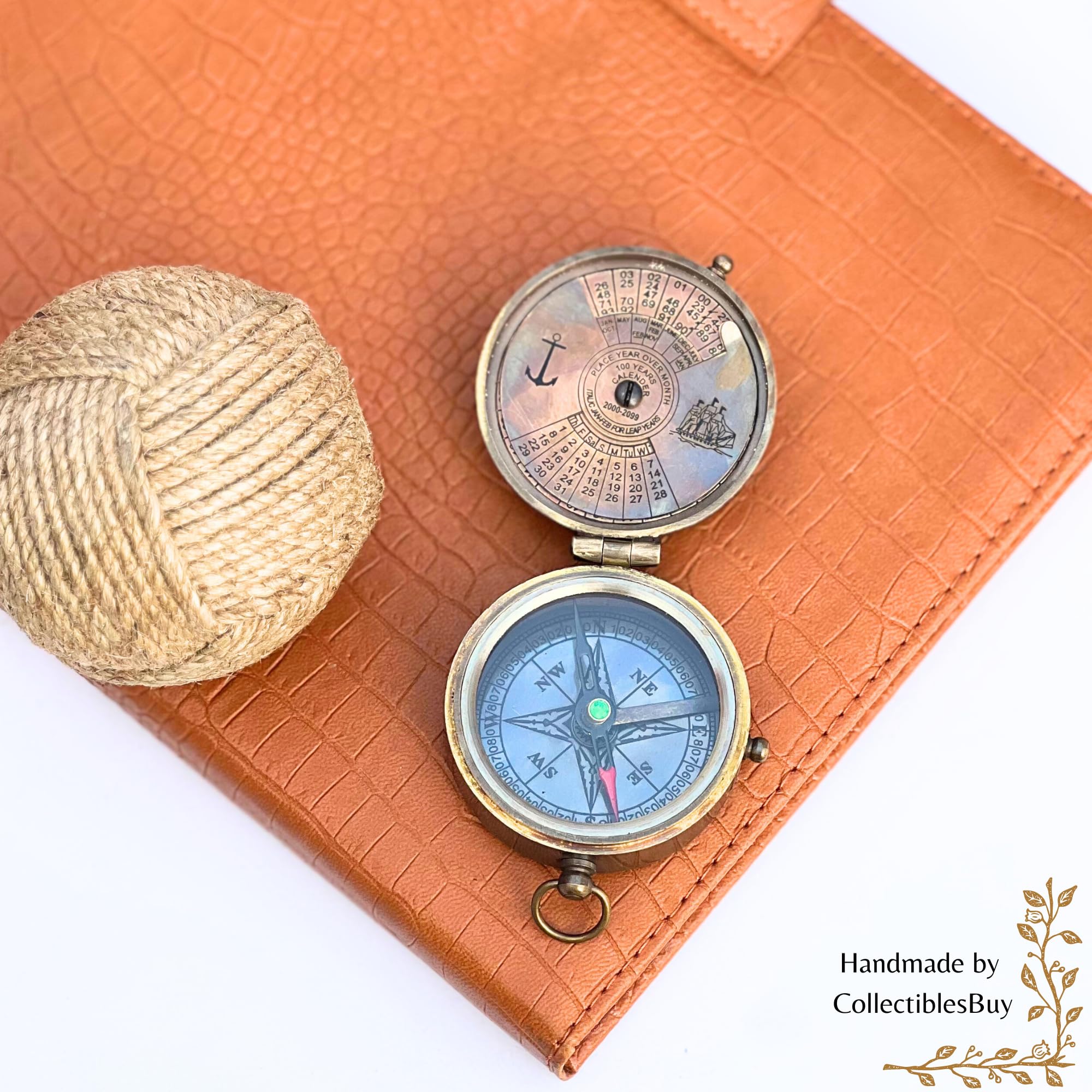 collectiblesBuy compass on wooden desk displaying decorative nautical charm