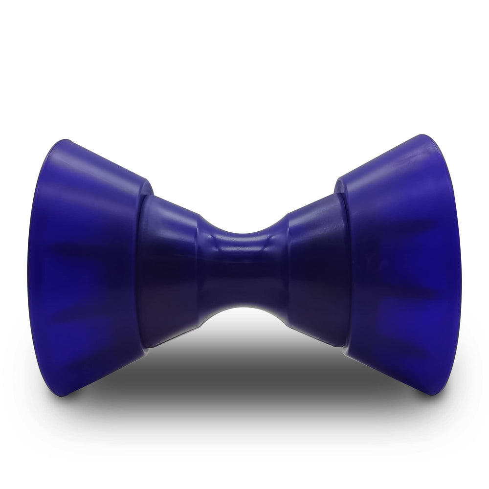 COLOFULWAY front view of blue 4" roller assembly showing fit and protection