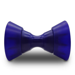 COLOFULWAY front view of blue 4" roller assembly showing fit and protection