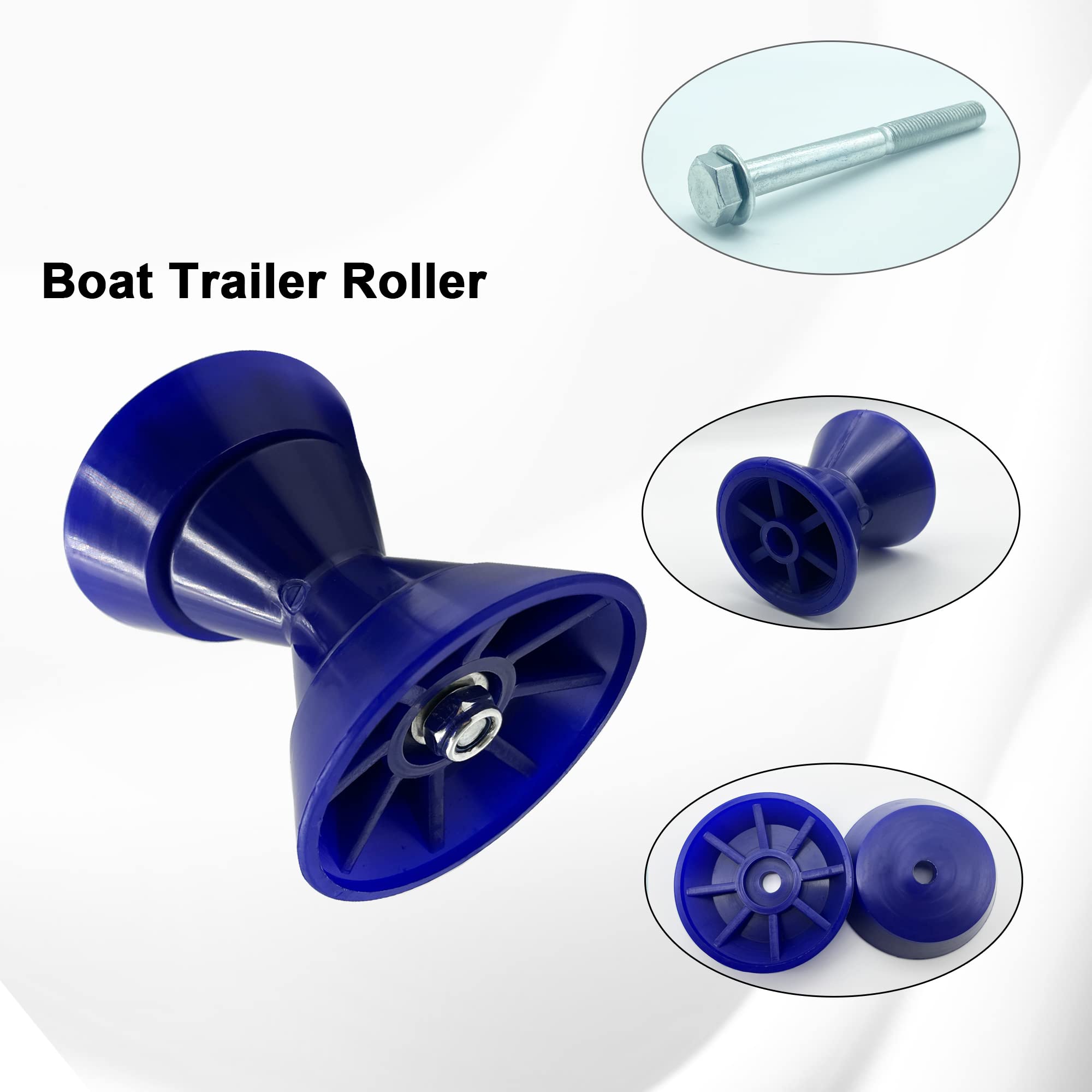 COLOFULWAY roller installed on trailer bracket demonstrating fit and alignment benefit