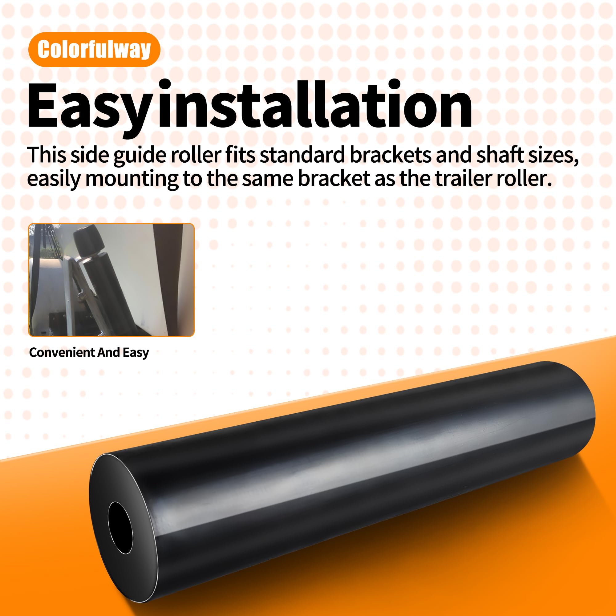 COLOFULWAY roller beside ruler showing dimensions for correct replacement
