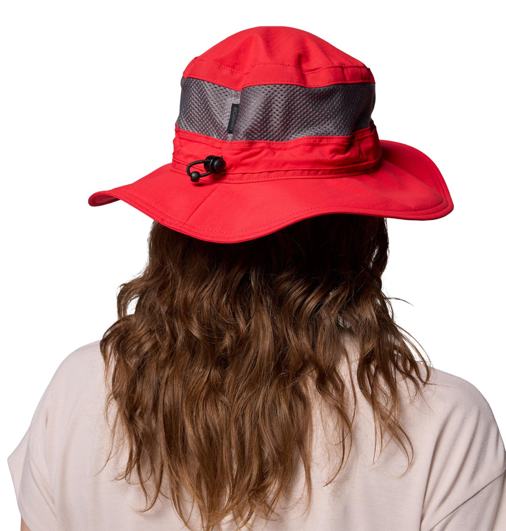 Columbia Bora Bora III worn at a tailgate demonstrating packable comfort and sun shielding