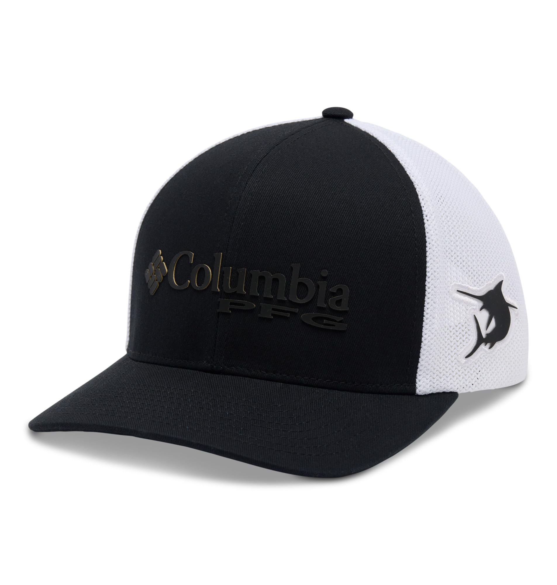 Columbia cap front view showing pre-formed bill and clean styling for sun protection