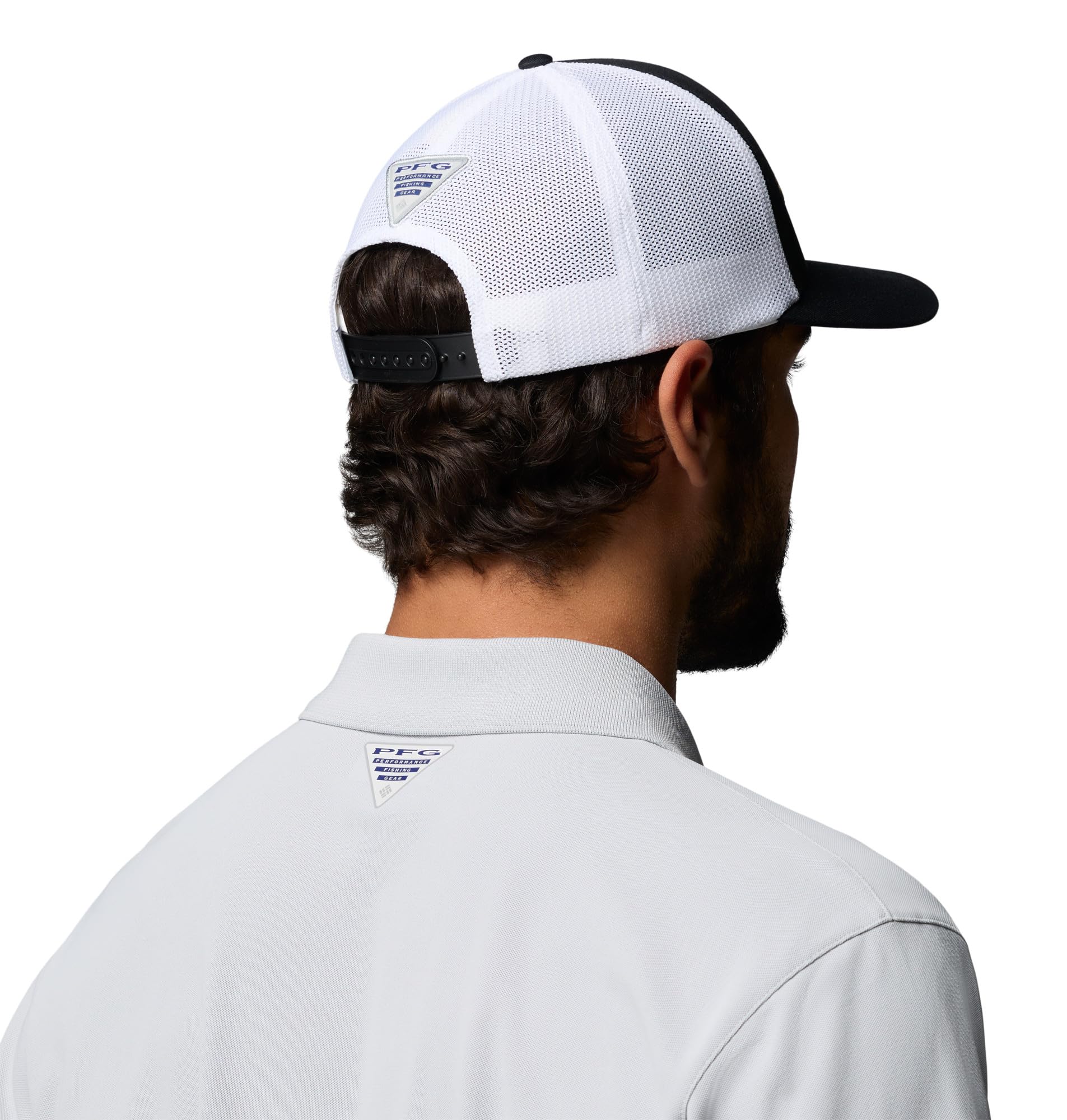 Columbia side profile displaying 3D stretch fit and structured bill for secure wear