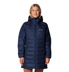 Columbia jacket front view in collegiate navy shows versatile warmth