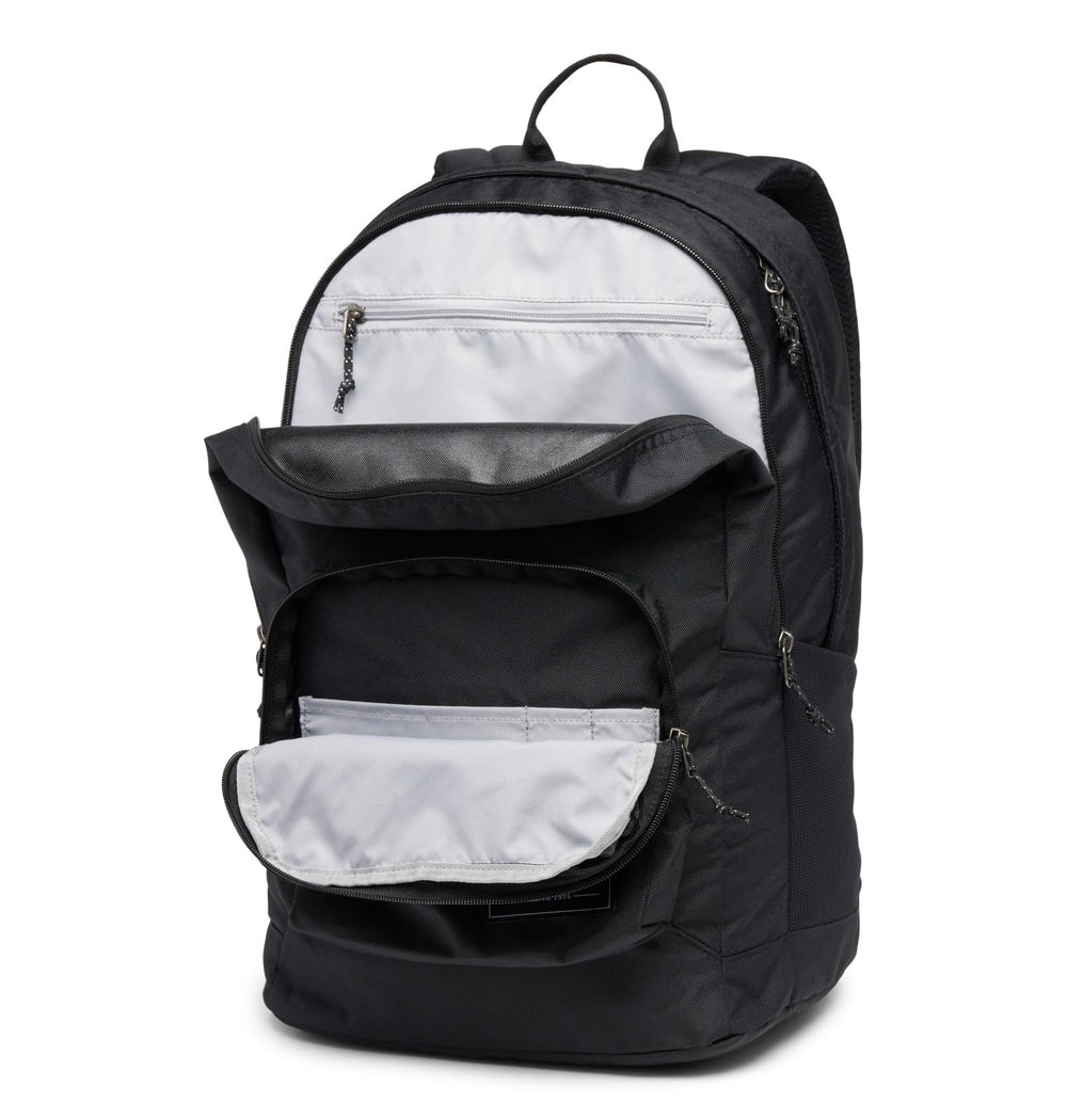 Columbia Zigzag II worn by commuter showing comfortable carry and urban style