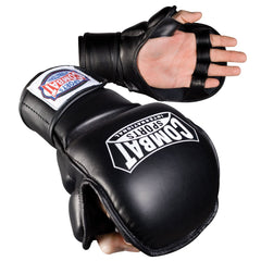 Combat Sports gloves front view showing design and secure wrist closure for reliable protection