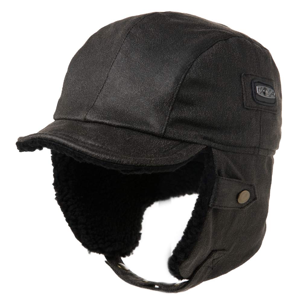 Comhats aviator hat front view showing classic pilot shape and warmth