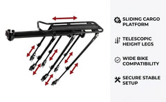 COMINGFIT side profile highlighting six-leg stability for safer rides