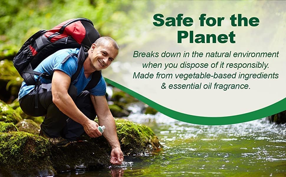 CONCENTRATED CAMPSUDS in an outdoor shower setup cleaning hair, portable hygiene benefit
