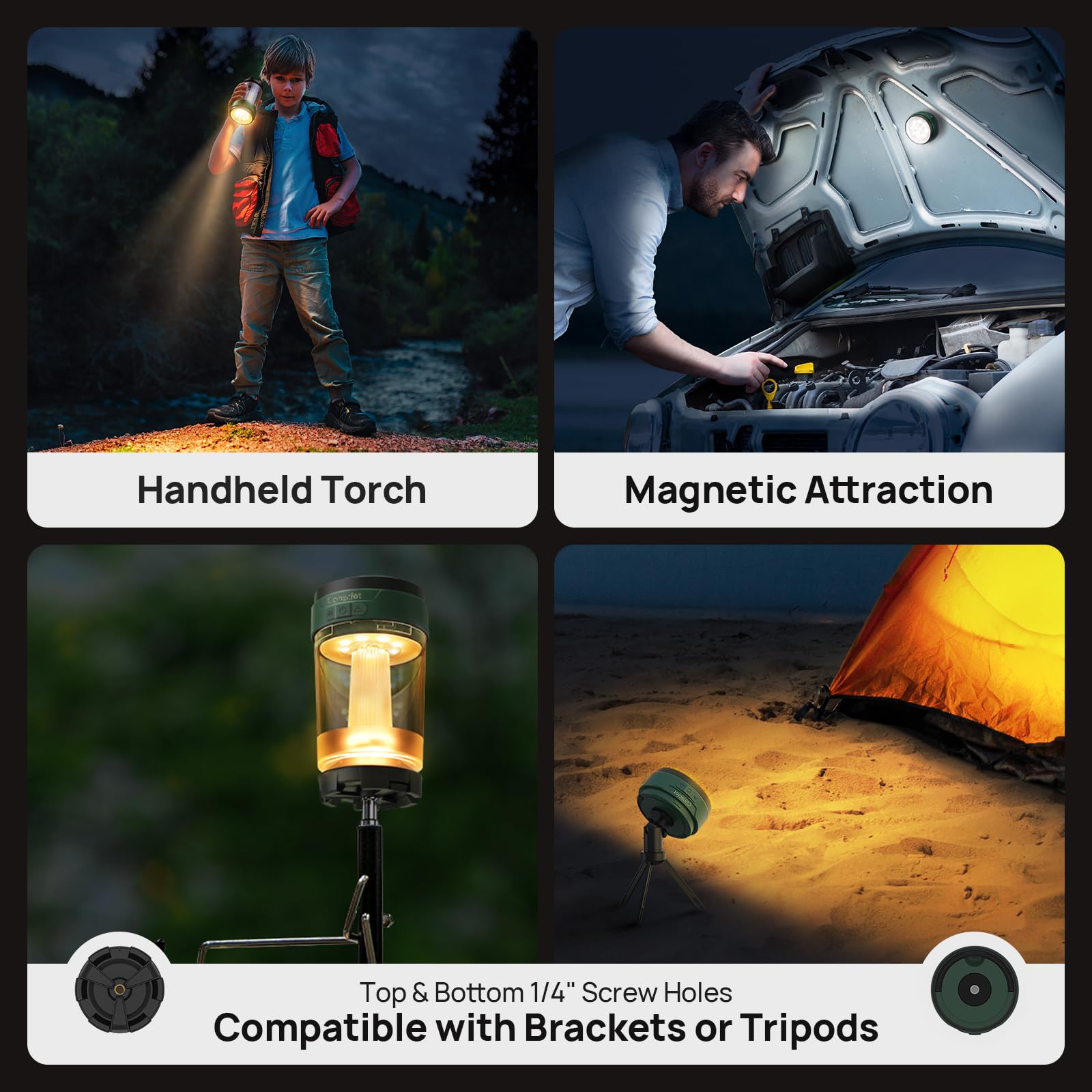 Consciot bottom 1/4 inch threaded interface showing tripod compatibility benefit