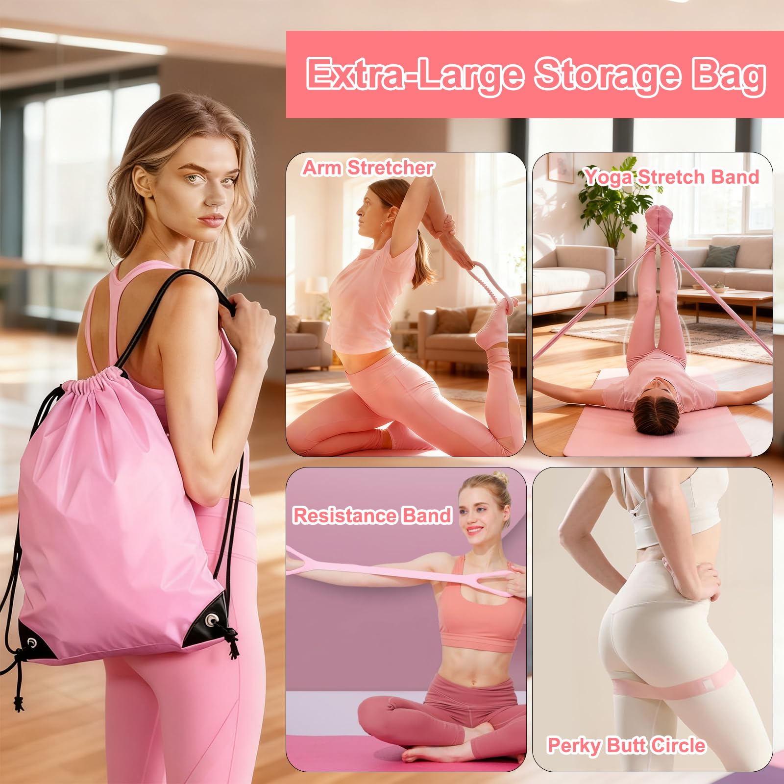 Consripie set in use in living room for convenient home fitness