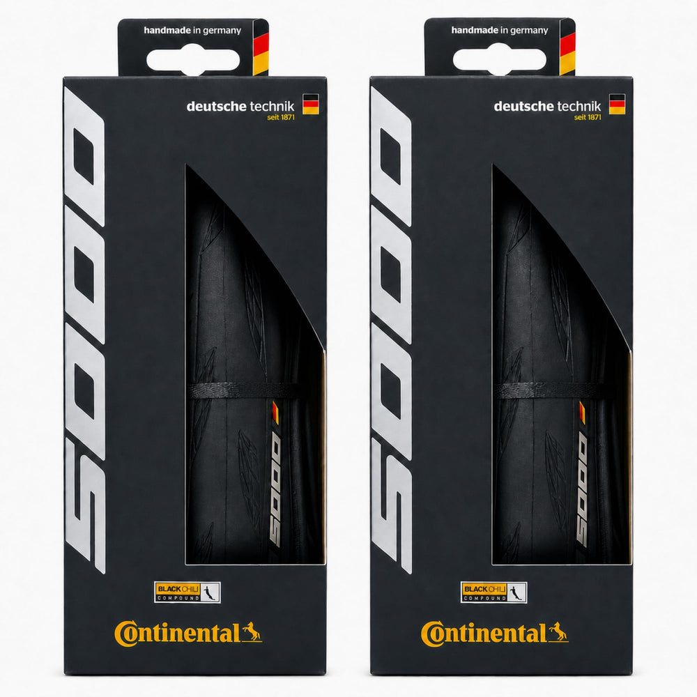Continental Grand Prix 5000 front profile showing tread and benefit of precise cornering
