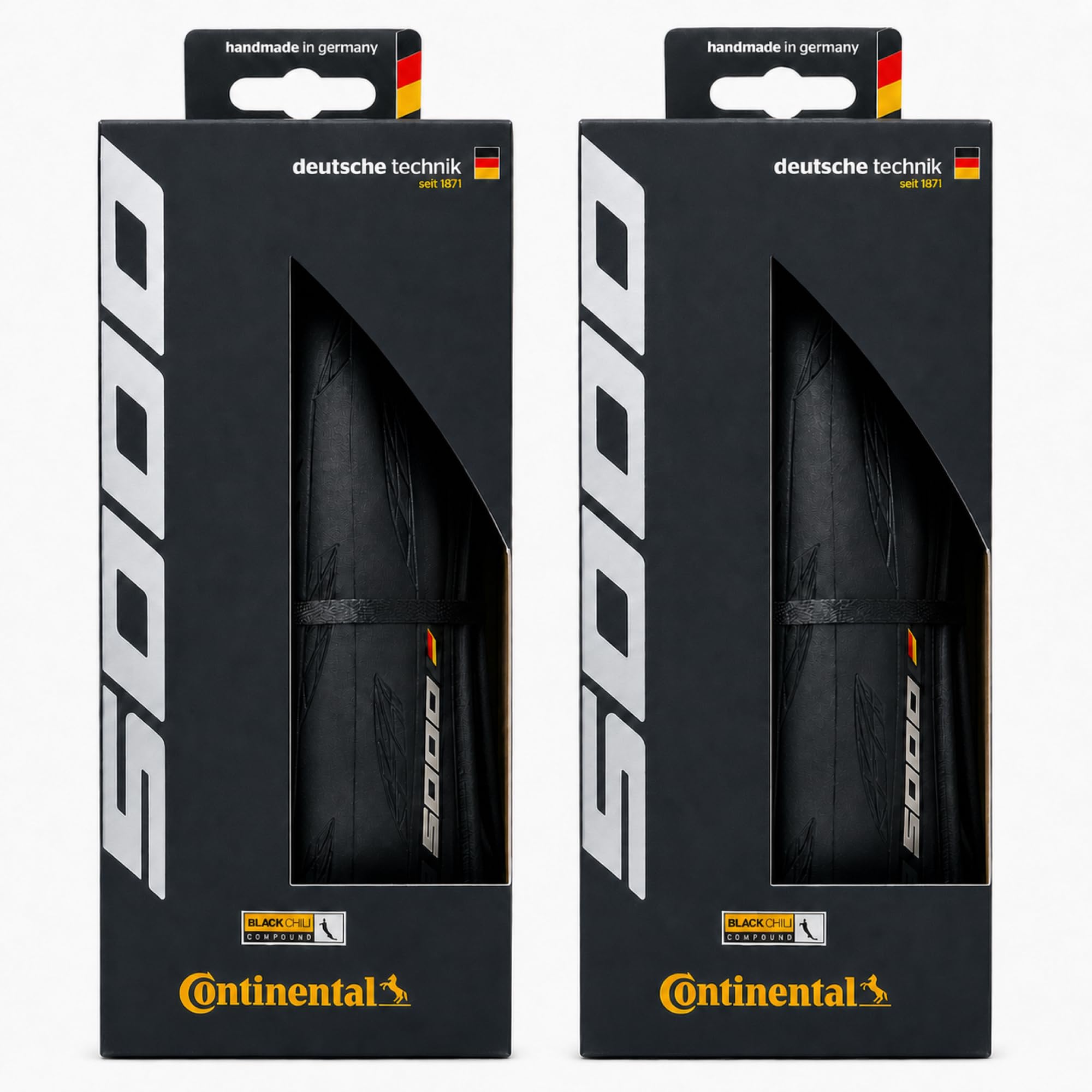 Continental Grand Prix 5000 front profile showing tread and benefit of improved rolling efficiency