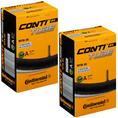 Continental tube front view showing size and pack, durable spare for riders