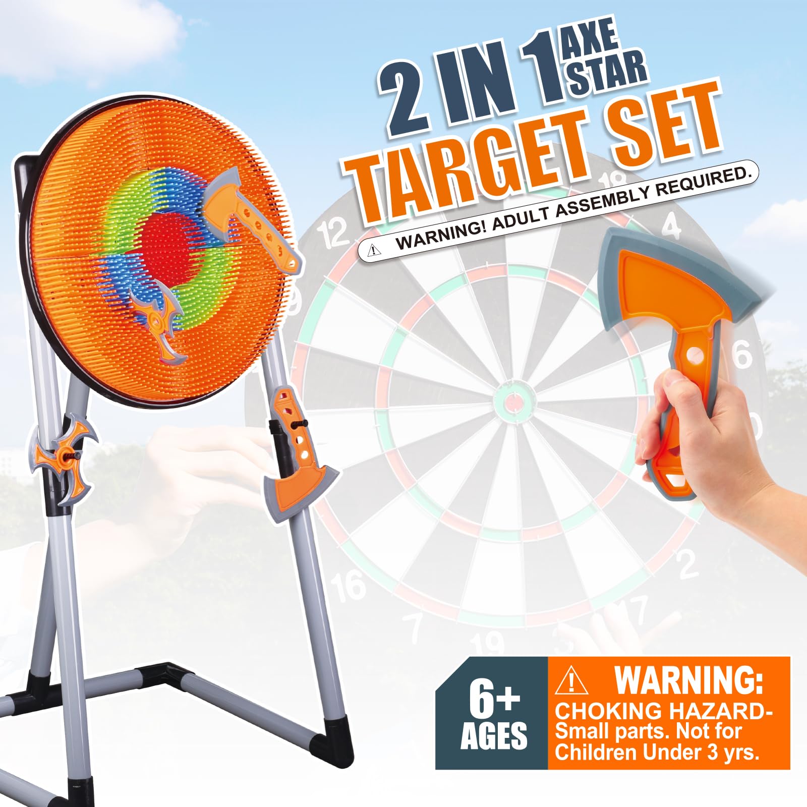 Contixo foam axe detail demonstrating soft tip for safer throwing and impact reduction