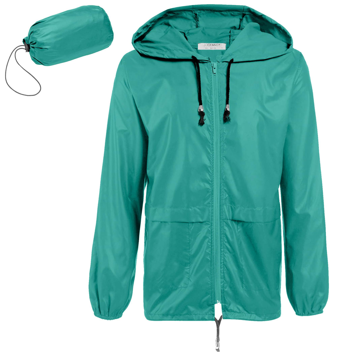 COOFANDY front view raincoat showing streamlined protection and mobility