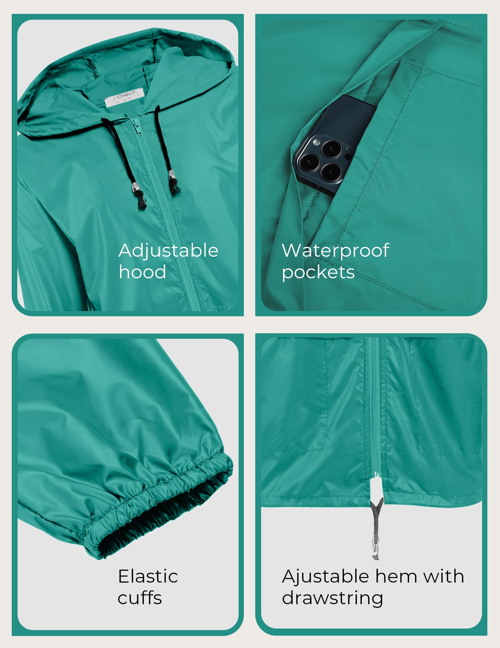 COOFANDY jacket next to backpack showing compact packed size