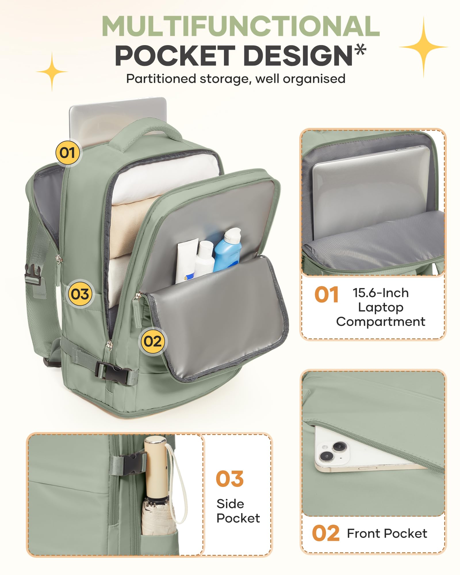 coofay separate shoe compartment with sneakers kept isolated to protect clothes