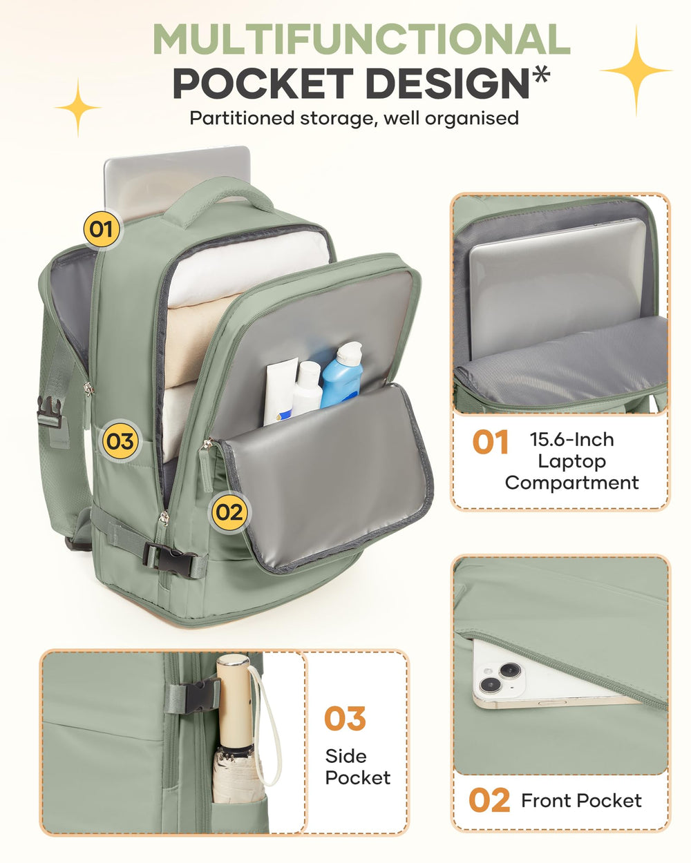 coofay separate shoe compartment with sneakers kept isolated to protect clothes