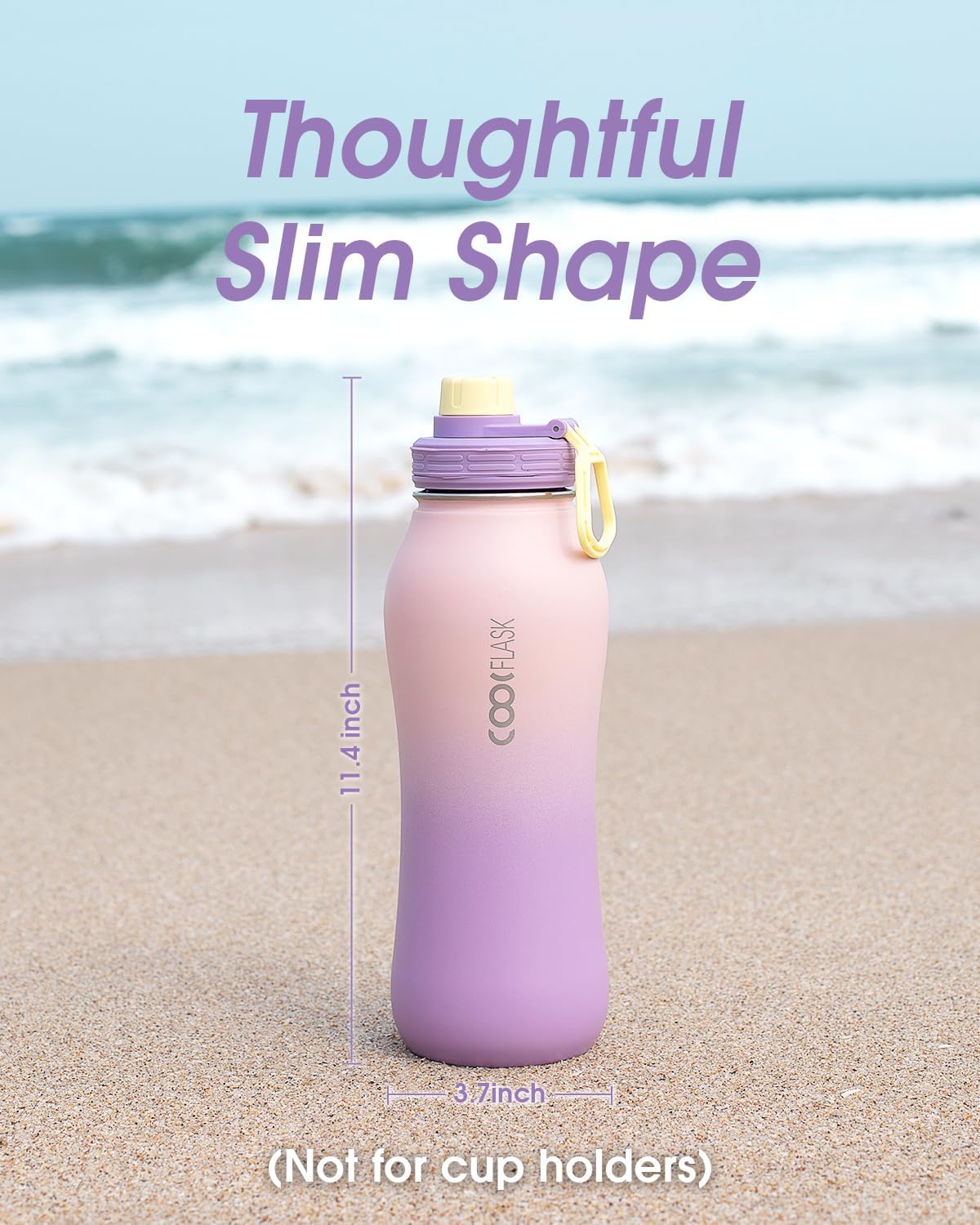 Coolflask embroidered strap detail highlighting comfortable carry