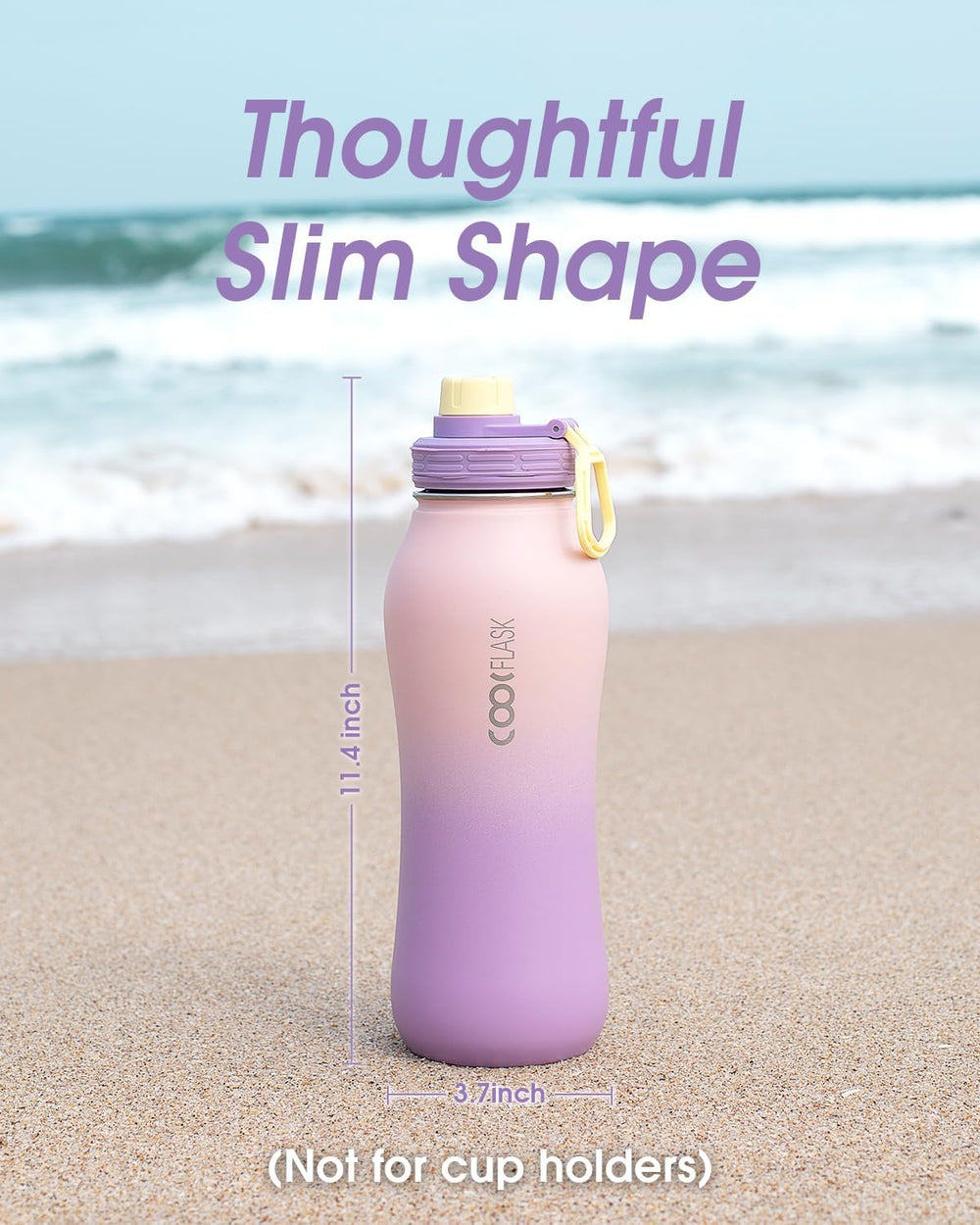 Coolflask embroidered strap detail highlighting comfortable carry
