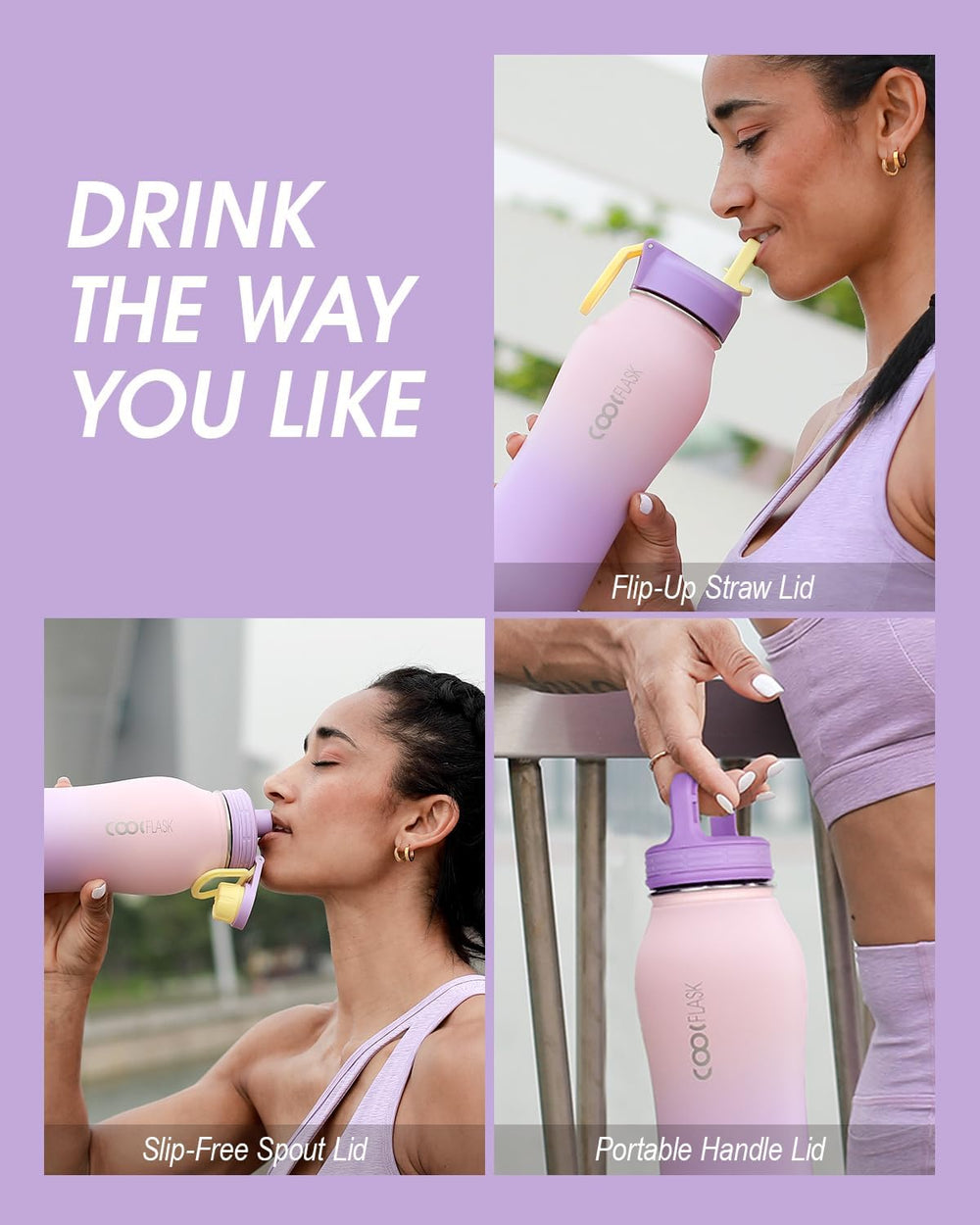 Coolflask straw and brush accessories showing easy cleaning convenience
