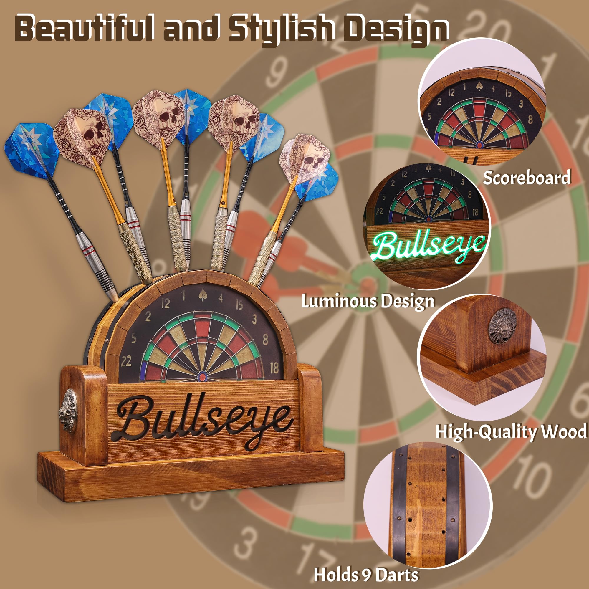 CoolGift Mart nine darts inserted securely showing neat storage and quick access