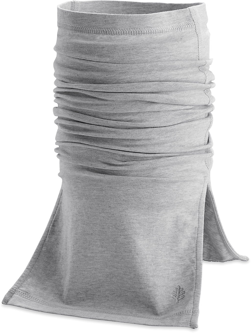 Coolibar gaiter on patio demonstrating all-day sun protection and comfort