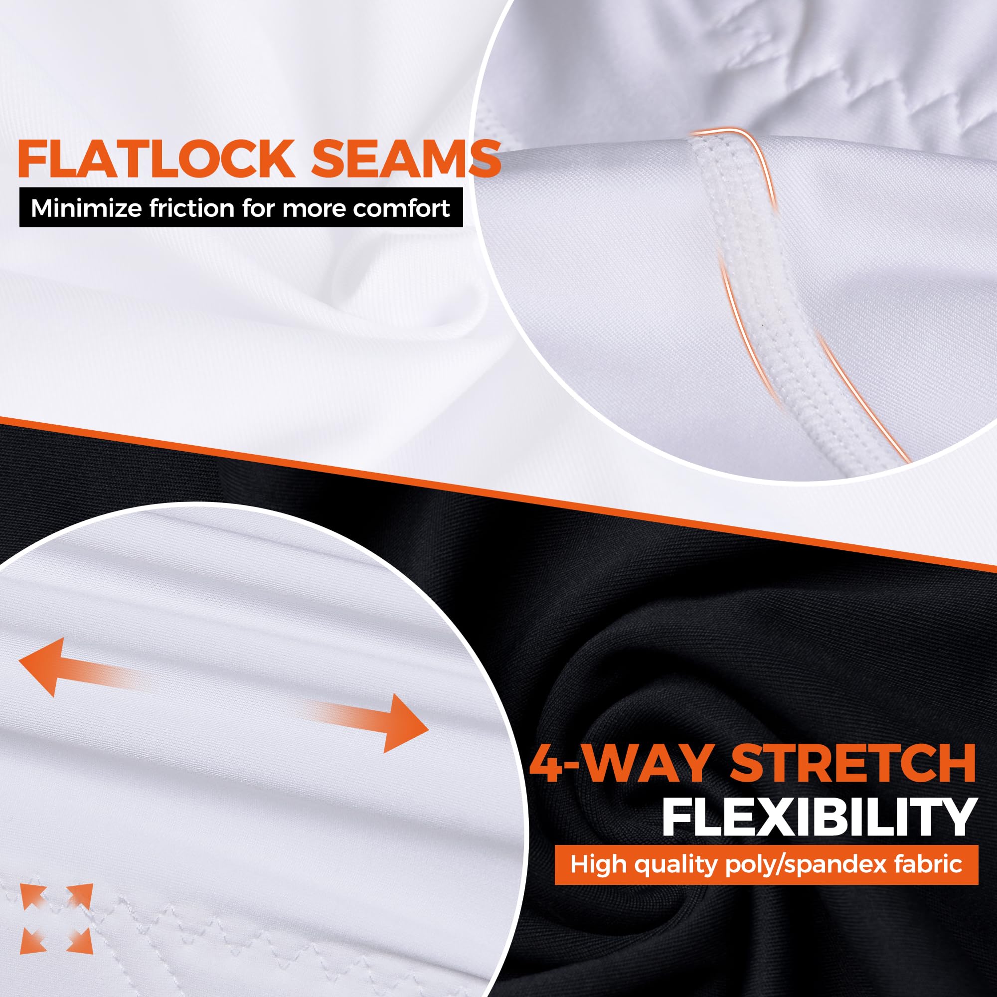 COOLOMG rear view of waistband and seam stability benefit