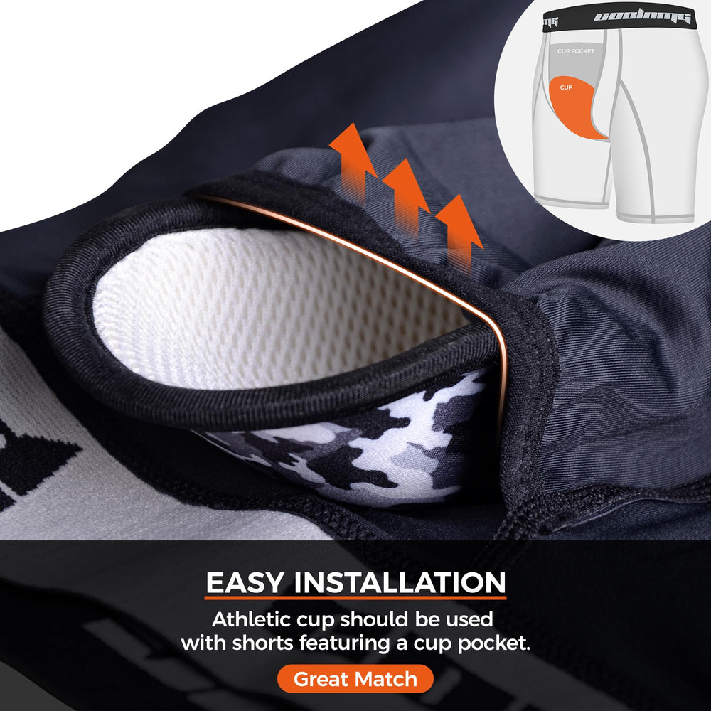 COOLOMG soft foam athletic cup five-layer design for impact resistance