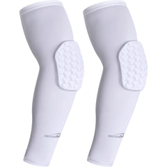 COOLOMG front view of padded arm sleeves showing full coverage and fit benefit