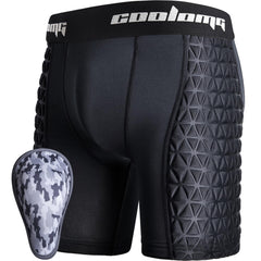 COOLOMG front view of compression sliding shorts showing full coverage and fit benefit