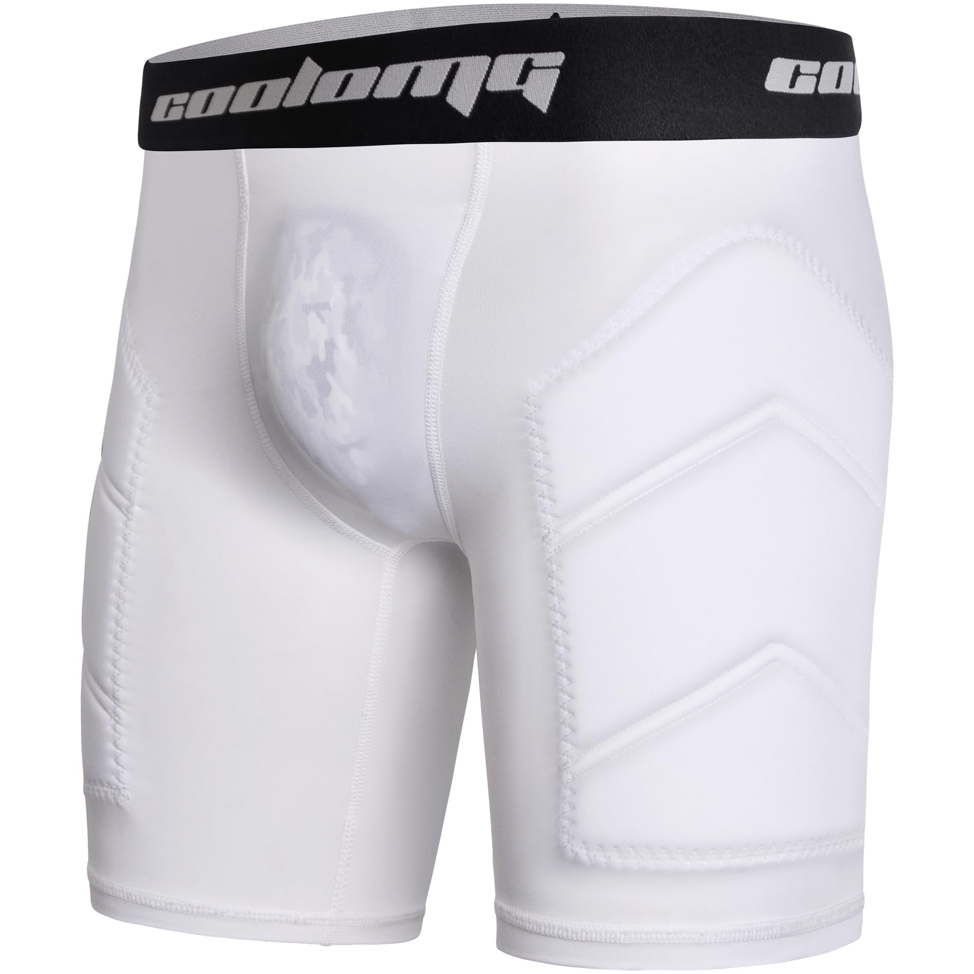 COOLOMG front view of shorts showing padding and fit benefit protection