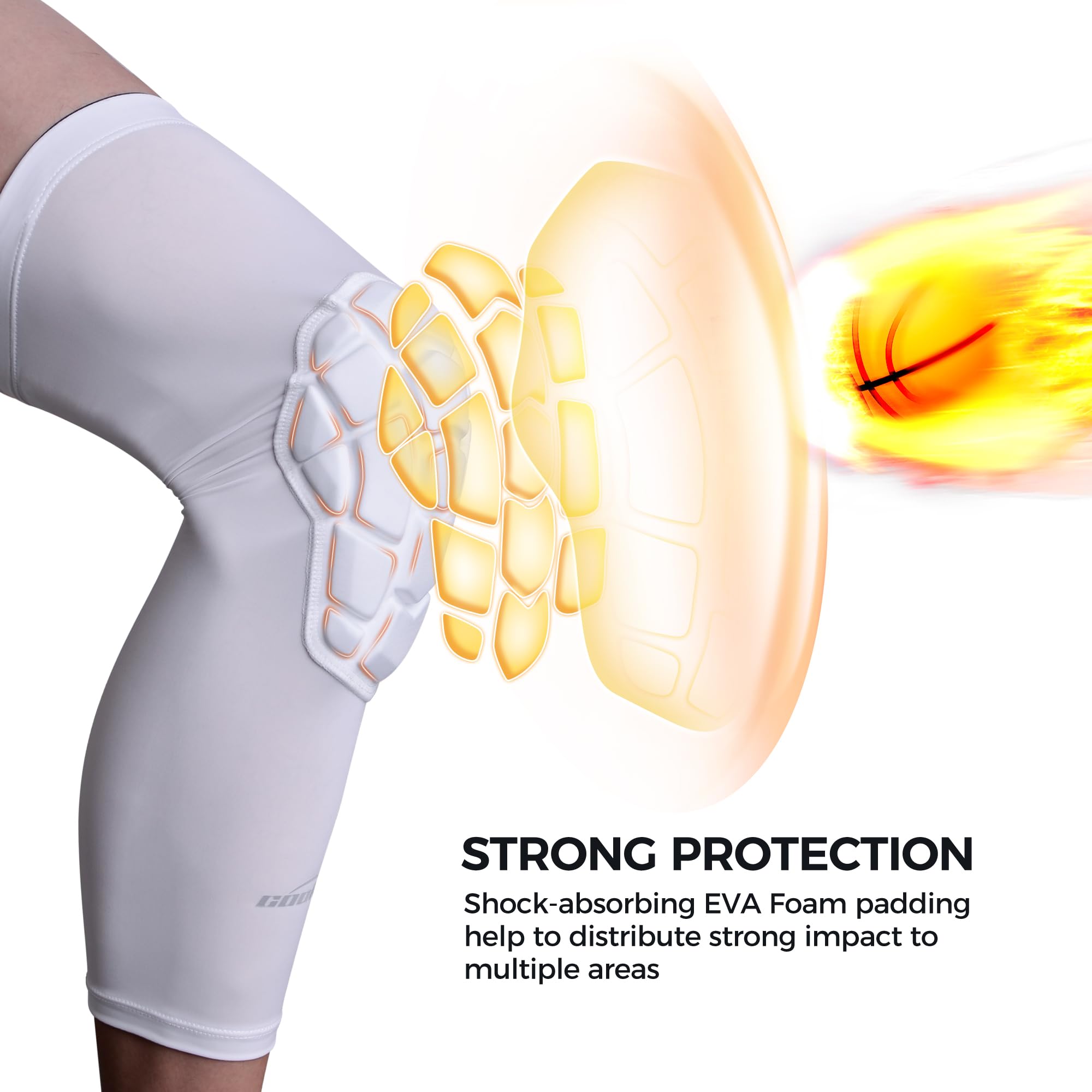 COOLOMG close-up of thick impact pad highlighting superior cushioning benefit