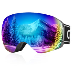 COOLOO front view of goggles showing lens and frame, clear vision benefit