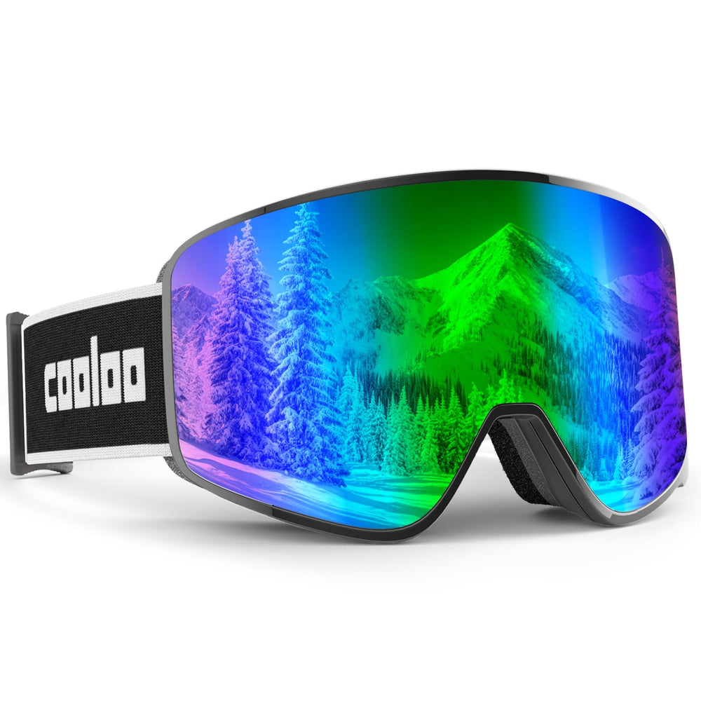COOLOO front view of kids ski goggles showing full field of vision and safety