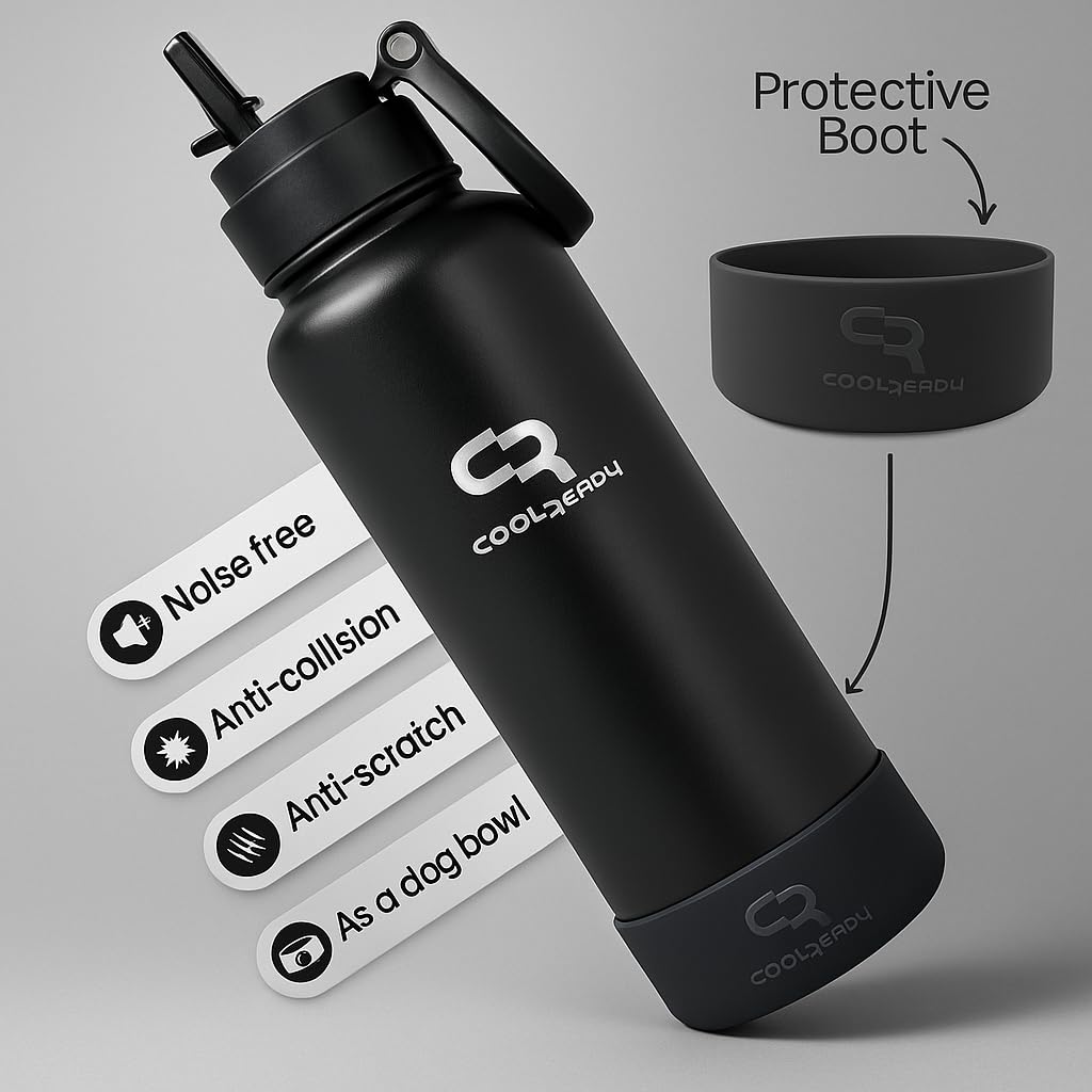 Coolready bottle in gym setting showing hands-free hydration benefit