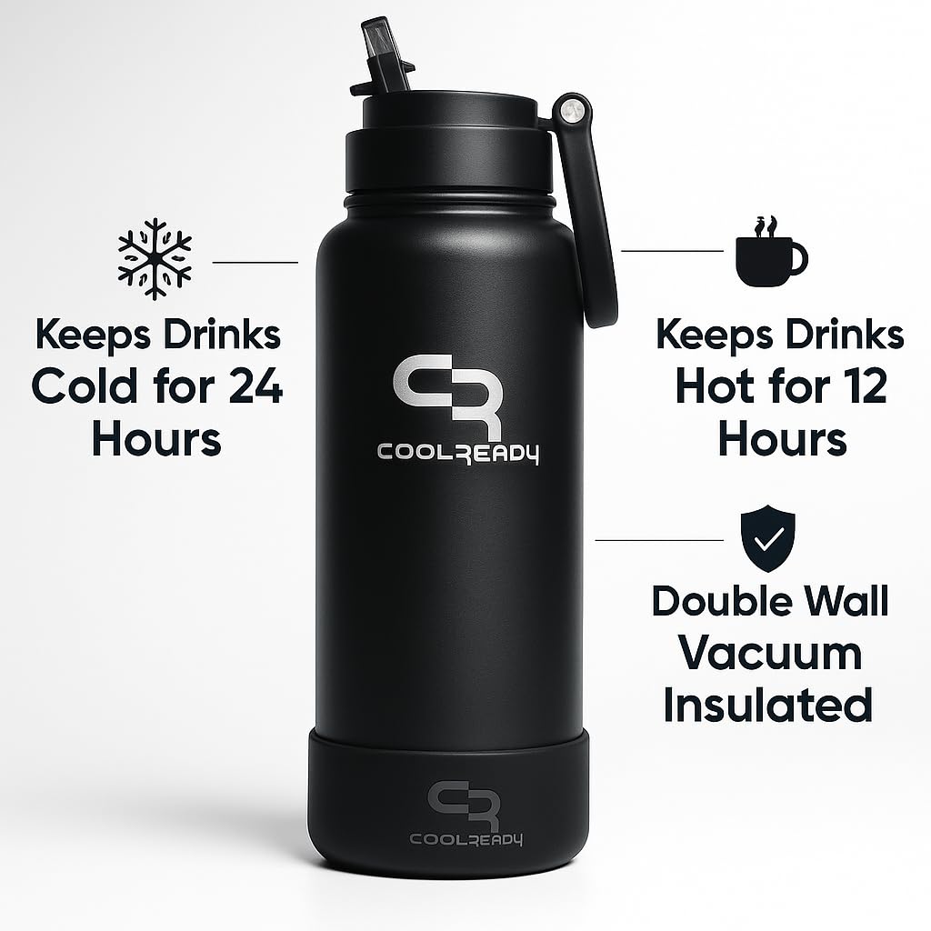 Coolready bottle held in hand for size-scale comparison and portability benefit